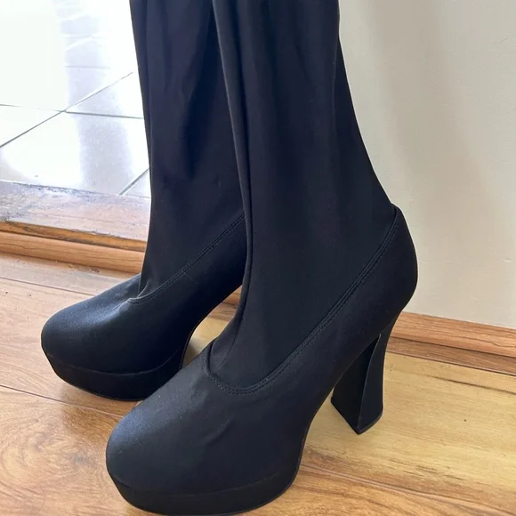 Pleaser Shoes Pleaser Electra 300 Black Overtheknee Boot